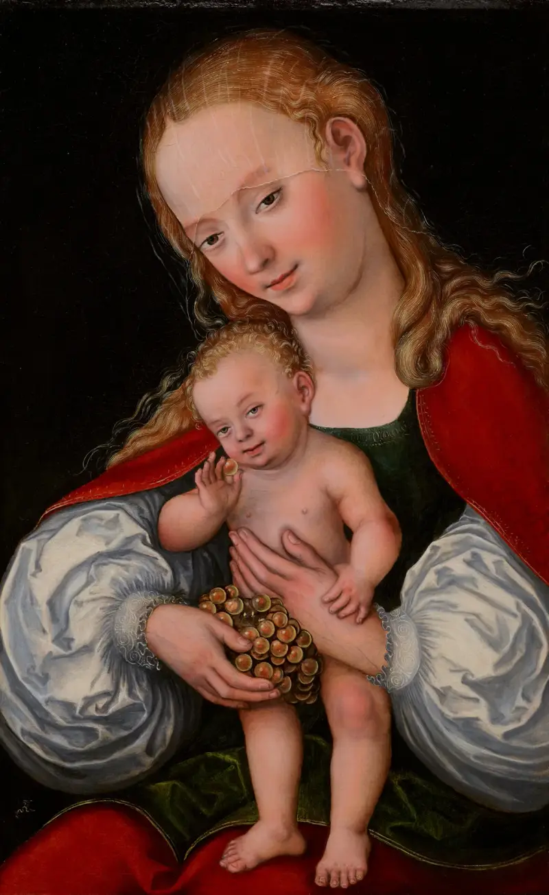 Madonna and Child with Grapes av Lucas Cranach the Elder