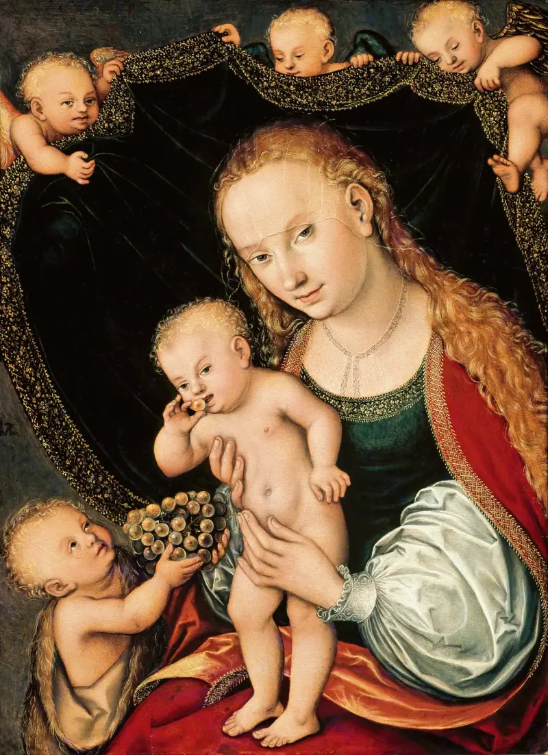 Madonna and Child with the Young St John the Baptist av Lucas Cranach the Elder