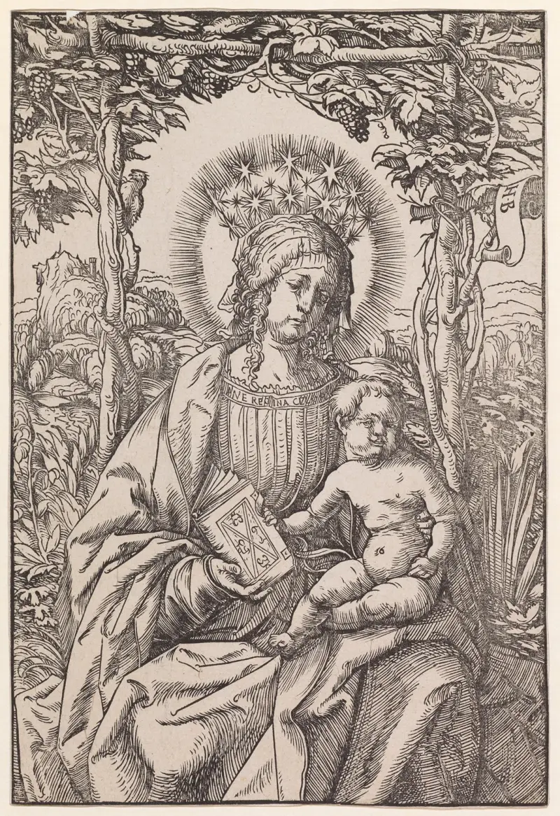 Madonnan med barnet i vingården av Hans Burgkmair The Elder