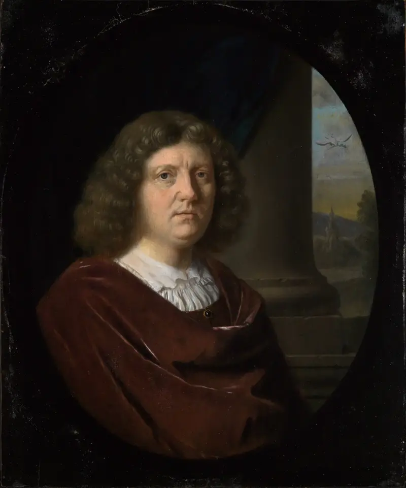 Portrait of a gentleman in a red coat av Frans van Mieris the Elder