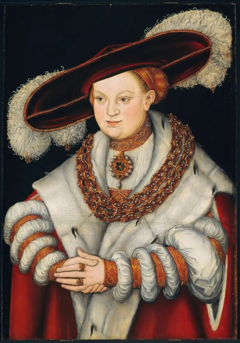Portrait of Magdalena of Saxony, Wife of Elector Joachim II of Brandenburg av Lucas Cranach the Elder