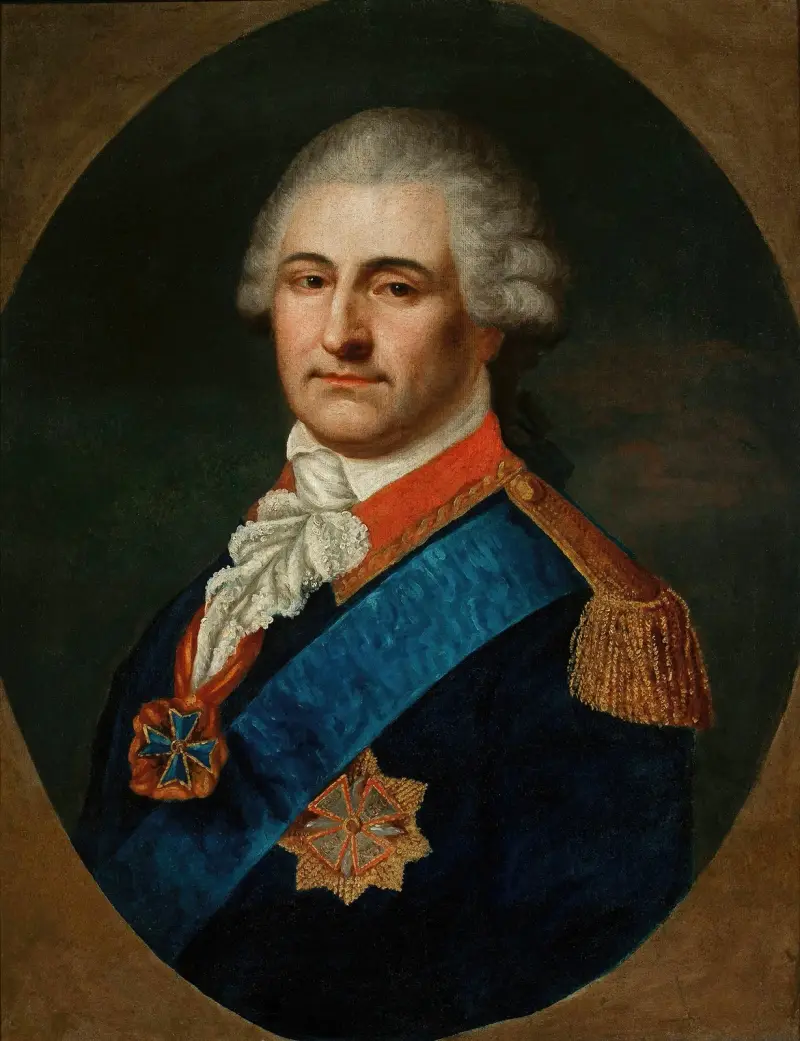 Portrait of Stanisław August Poniatowski in the general’s uniform av Johann Baptist von Lampi the Elder