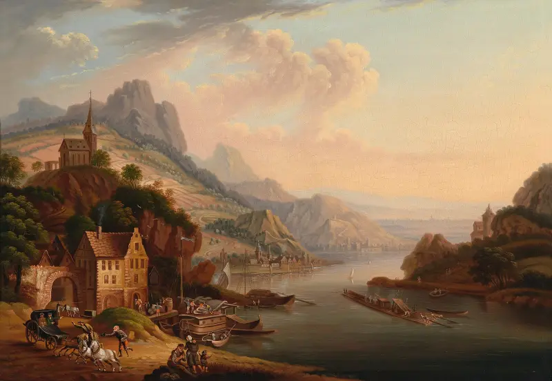 Rhenlandskap av Christian Georg Schütz the elder