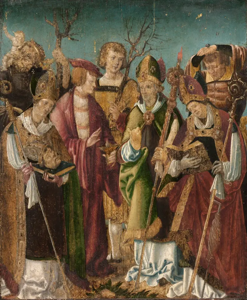 De sju heliga nödhjälparna av Hans Burgkmair The Elder