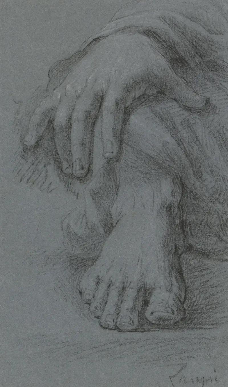Sketch of hand and foot av Johann Baptist von Lampi the Elder