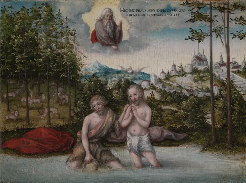 The Baptism of Christ av Lucas Cranach the Elder