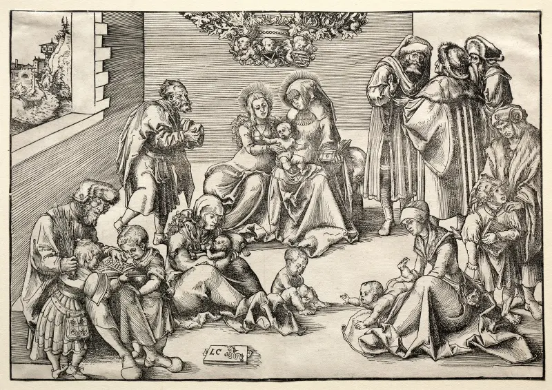 The Holy Family and Kindred av Lucas Cranach the Elder