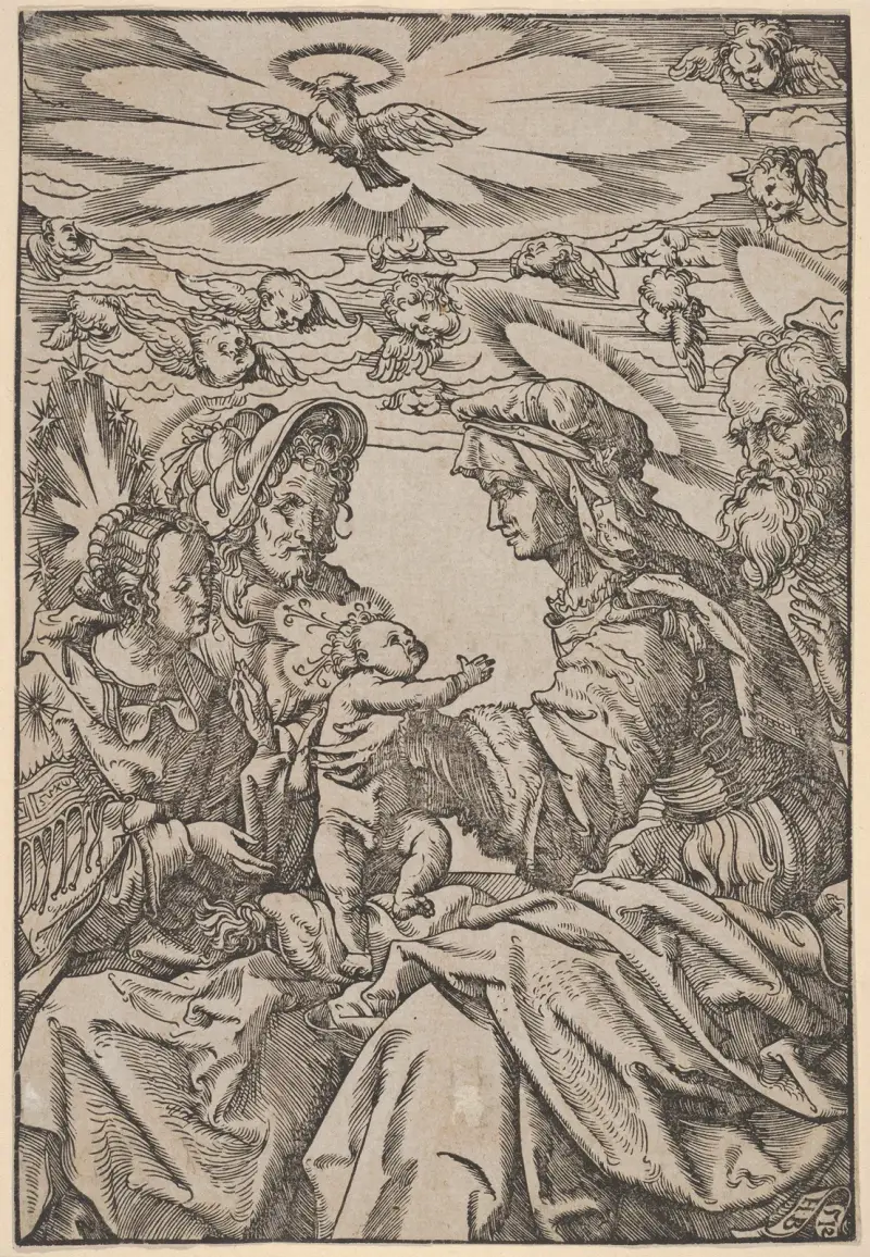 Die Heilige Familie mit der heiligen Anna und dem heiligen Joachim von Hans Burgkmair The Elder