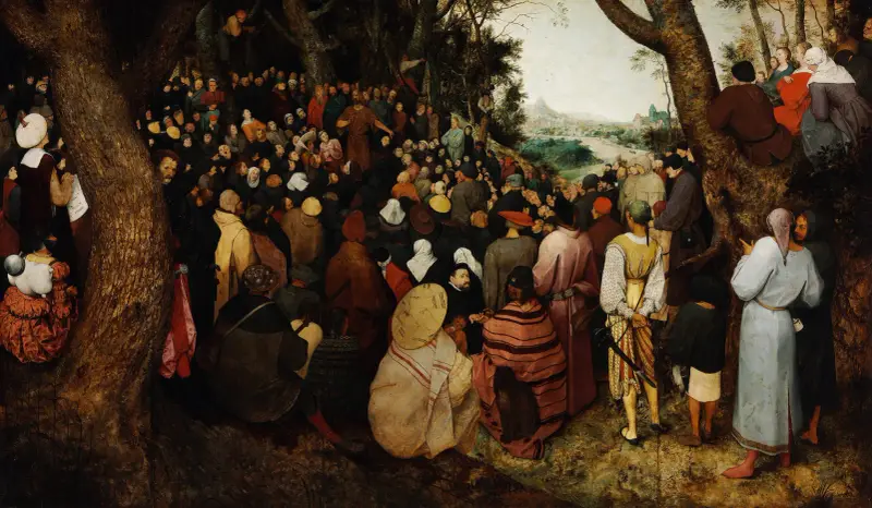 The Sermon of Saint John the Baptist av Pieter Bruegel The Elder