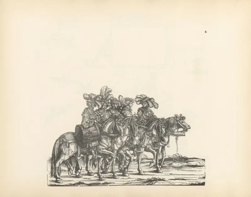 The Triumphs of the Emperor Maximilian I Pl.04 av Hans Burgkmair The Elder
