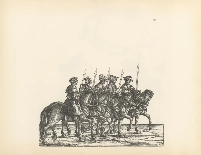 The Triumphs of the Emperor Maximilian I Pl.12 av Hans Burgkmair The Elder