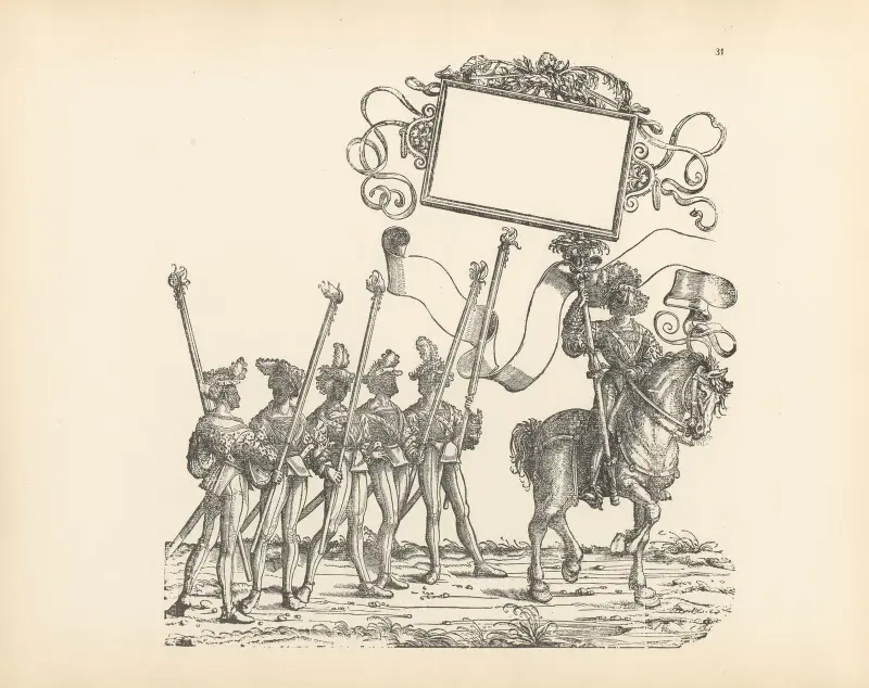 Kejsar Maximilian I:s triumfer, pl. 31 av Hans Burgkmair The Elder