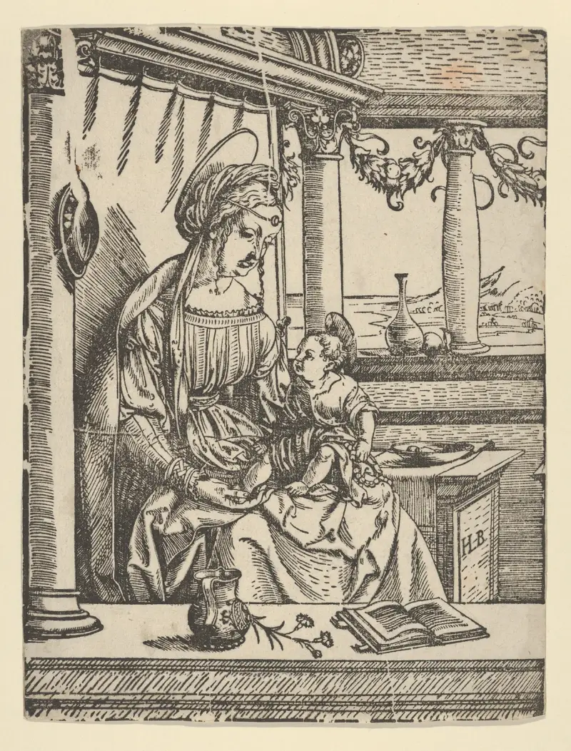 Jungfrun sittande med barnet av Hans Burgkmair The Elder