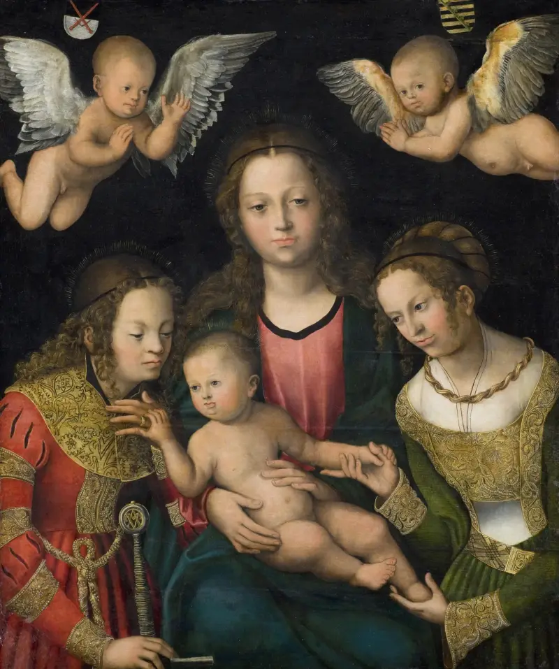 Virgin and Child with the Saints Catherine and Barbara av Lucas Cranach the Elder