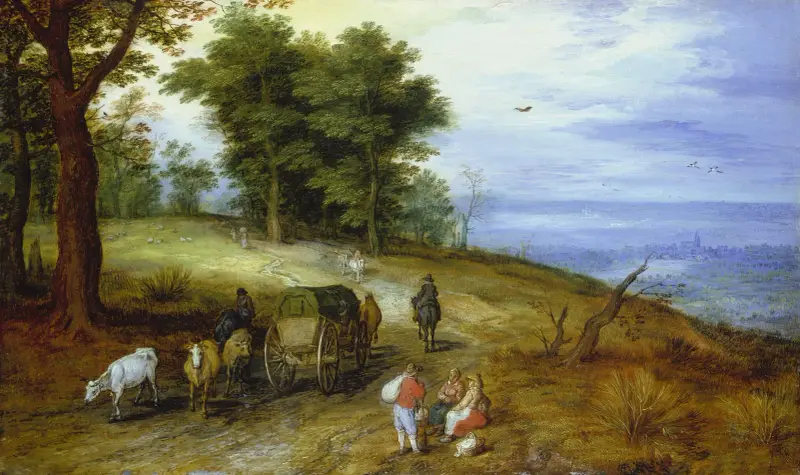 Lesní krajina s postavami, Jan Brueghel The Elder