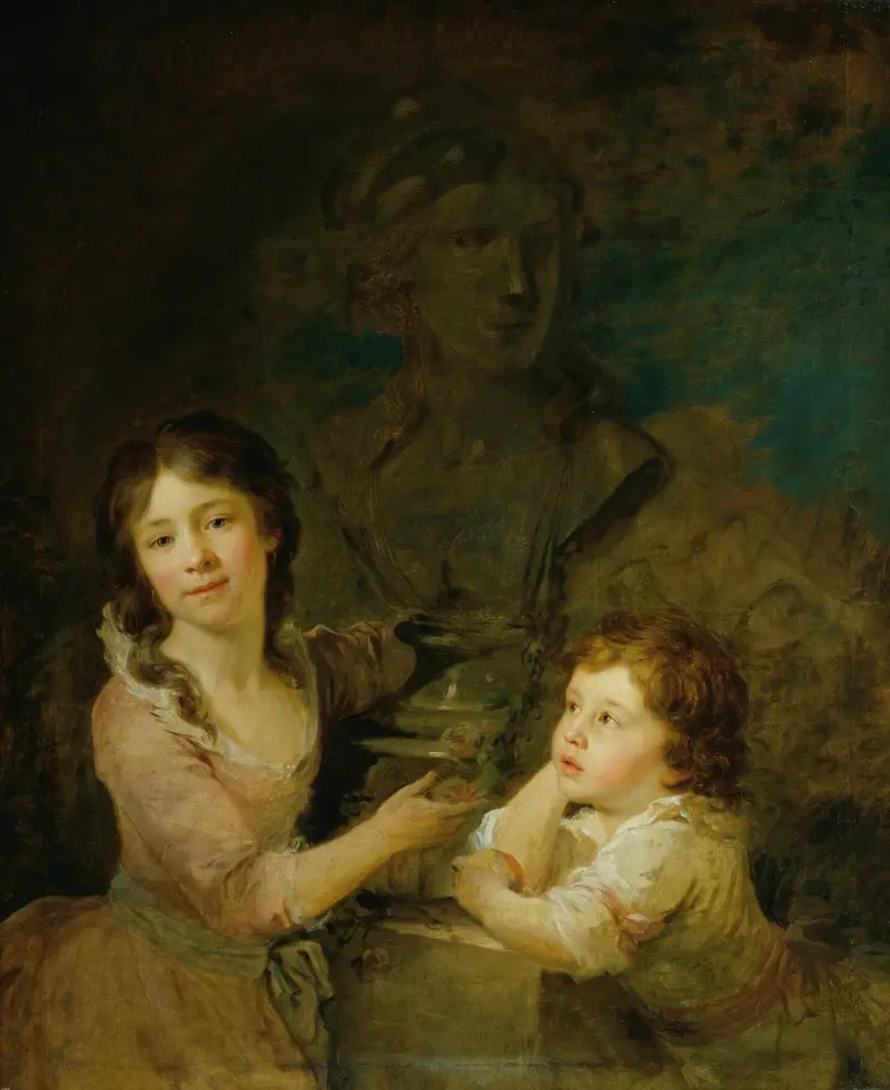 Två barn ur den grevliga familjen Thomatis av Johann Baptist von Lampi the Elder