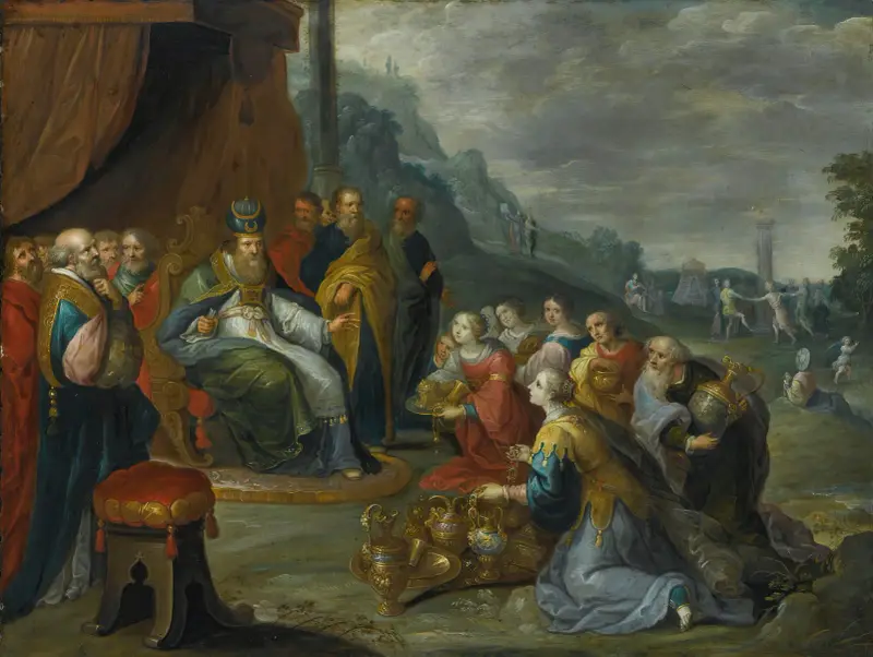 Aaron Receiving Gold From The Israelites av Frans Francken the Younger