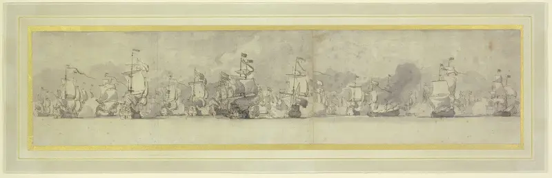 Anglo-holländische Seeschlacht av Willem van de Velde the Younger