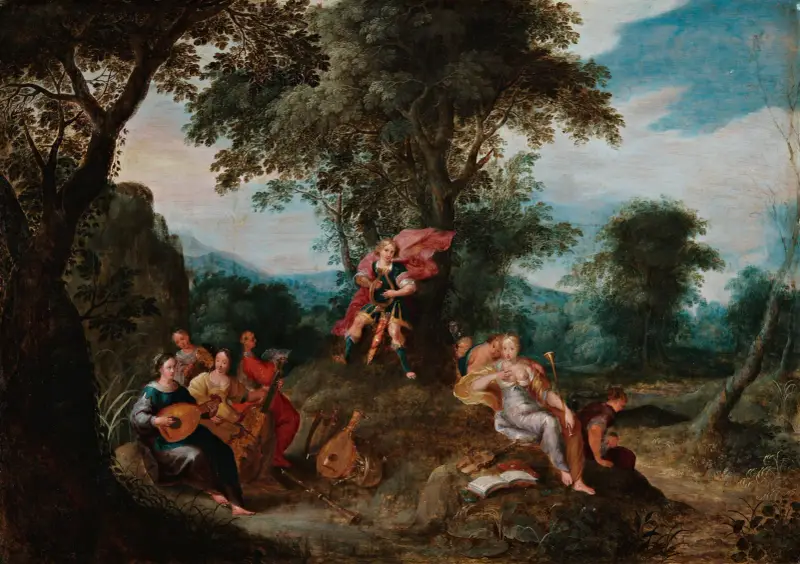 Apollo och muserna av Frans Francken the Younger