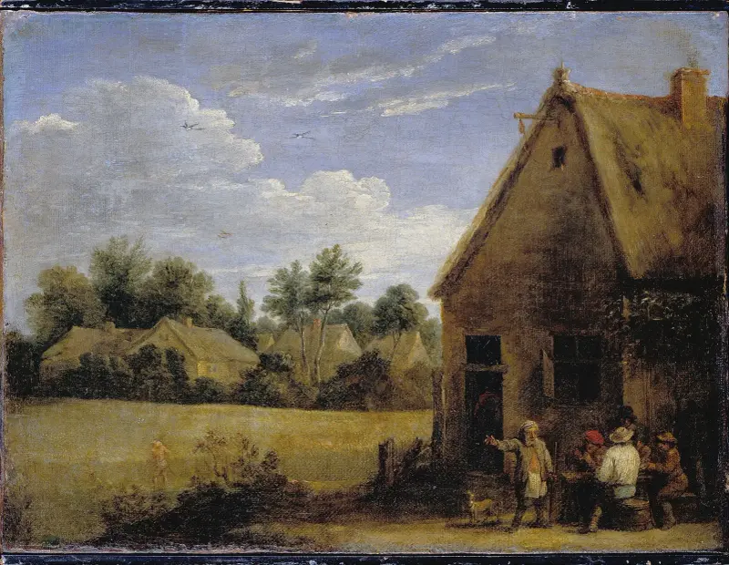 Cottage with Peasants playing Cards av David Teniers The Younger