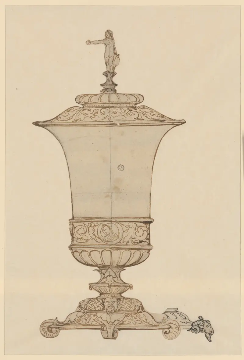 Deckelpokal Mit Allegorischer Frauengestalt av Hans Holbein The Younger
