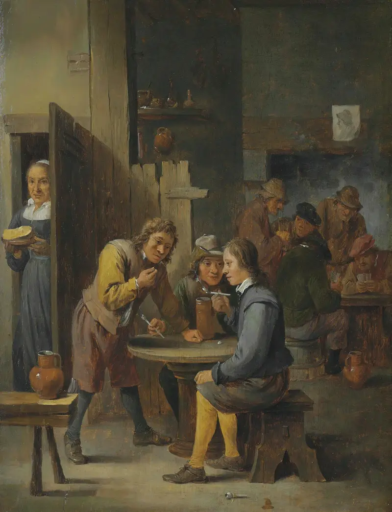 Figurer i en kroginteriör av David Teniers The Younger
