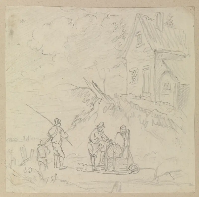 Fiskare med tjänare och en man med saxslipare av David Teniers The Younger