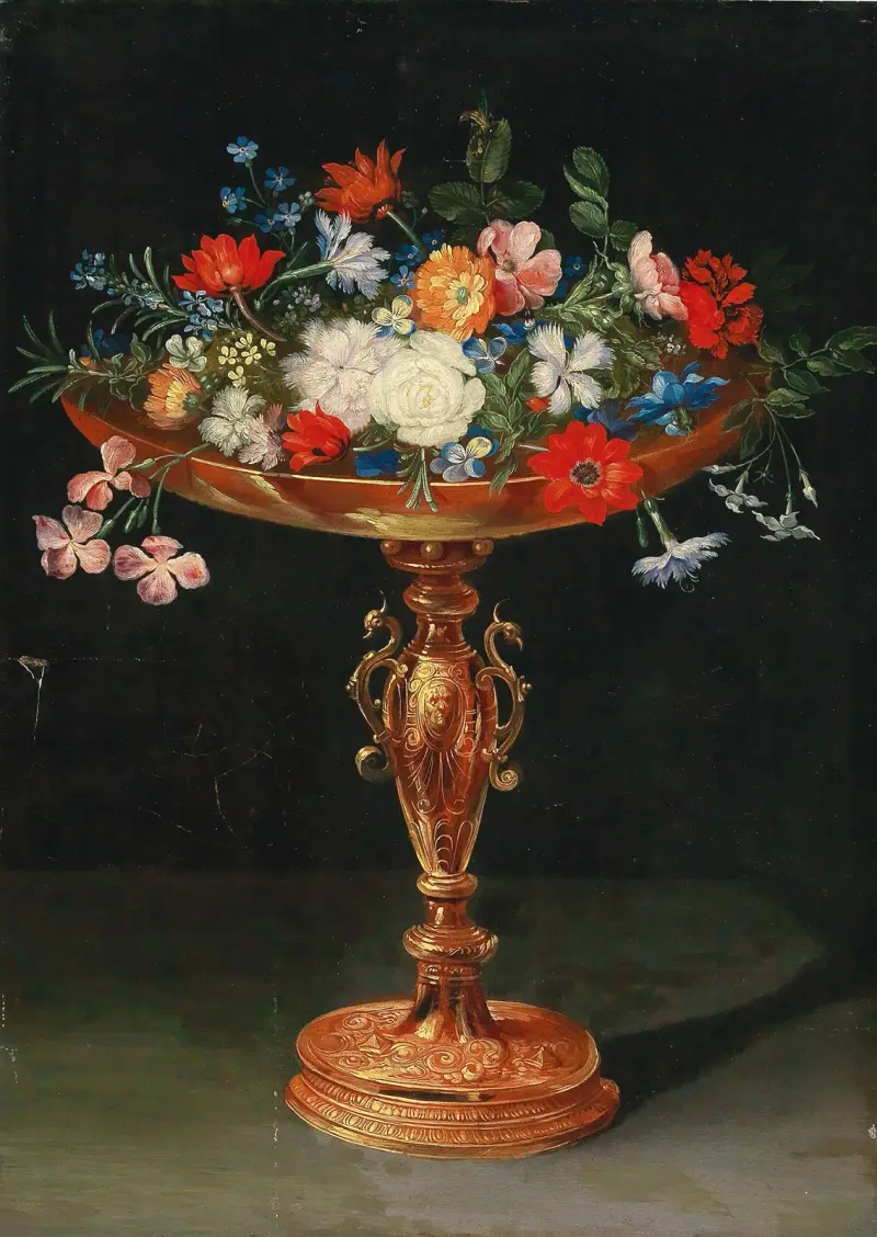 Flowers in a gilded tazza av Jan Brueghel the Younger