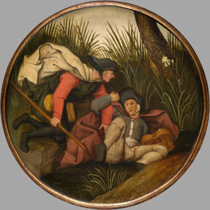 Om den blinde leder den blinde, faller båda i diket av Pieter Brueghel The Younger