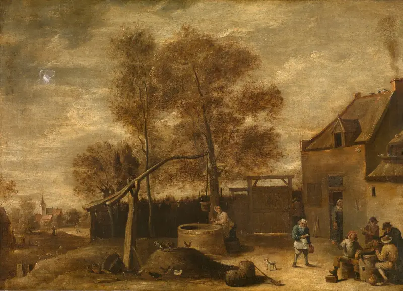 På gårdsplanen av David Teniers The Younger