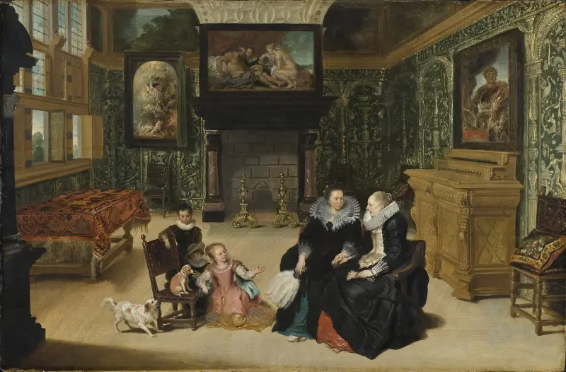 Interiör, kallad 'Rubens salong' av Frans Francken the Younger