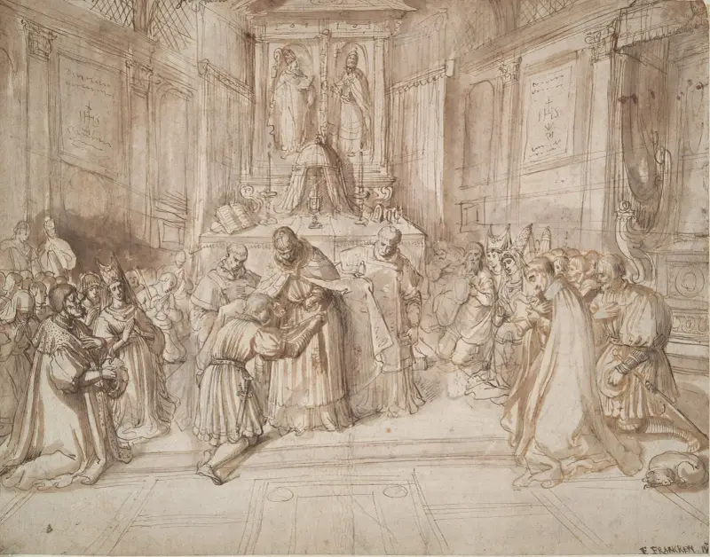 Riddarslag av en ung man av Frans Francken the Younger