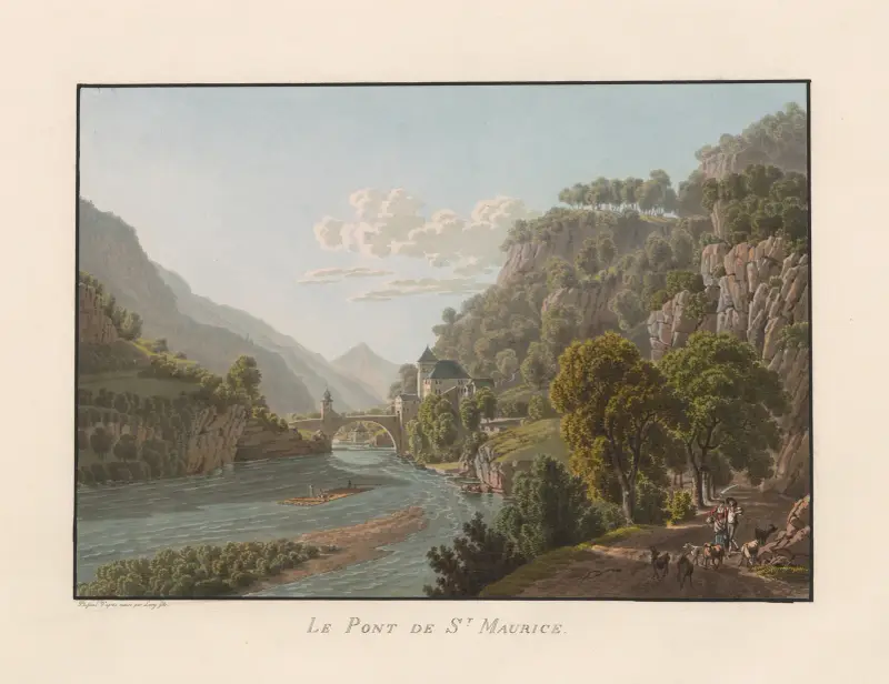 Die Brücke von St. Maurice von Gabriel Lory the Younger