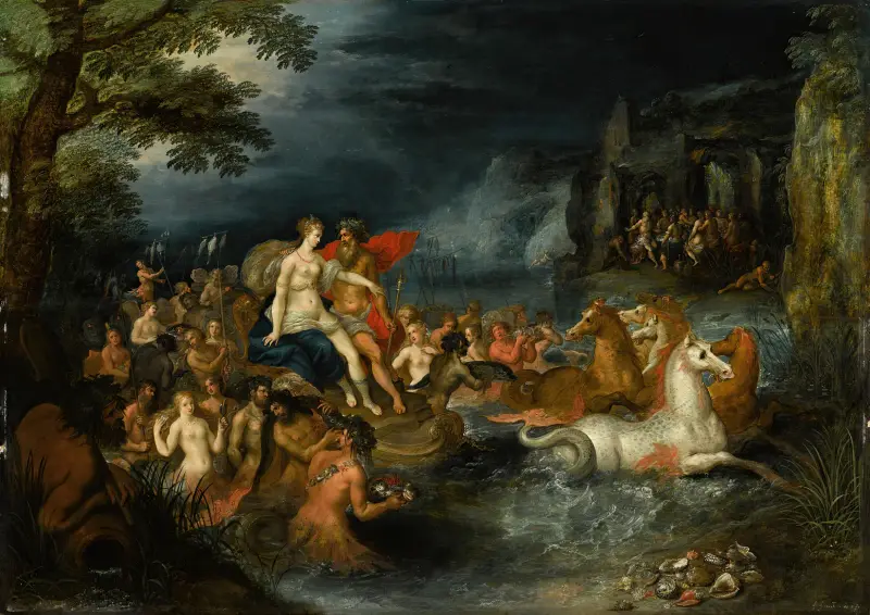 Neptunus och Amfitrite av Frans Francken the Younger