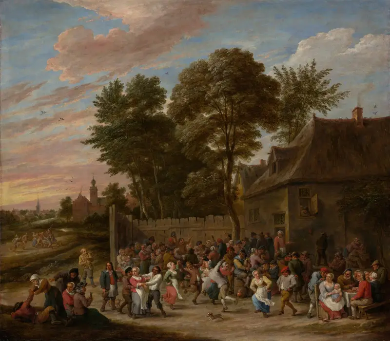 Bönder dansar och festar av David Teniers The Younger