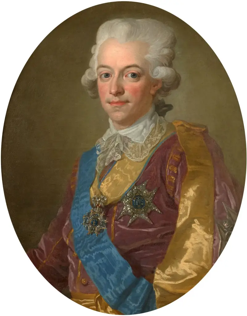 Porträtt av Gustav III, Sveriges konung av Lorens Pasch the Younger