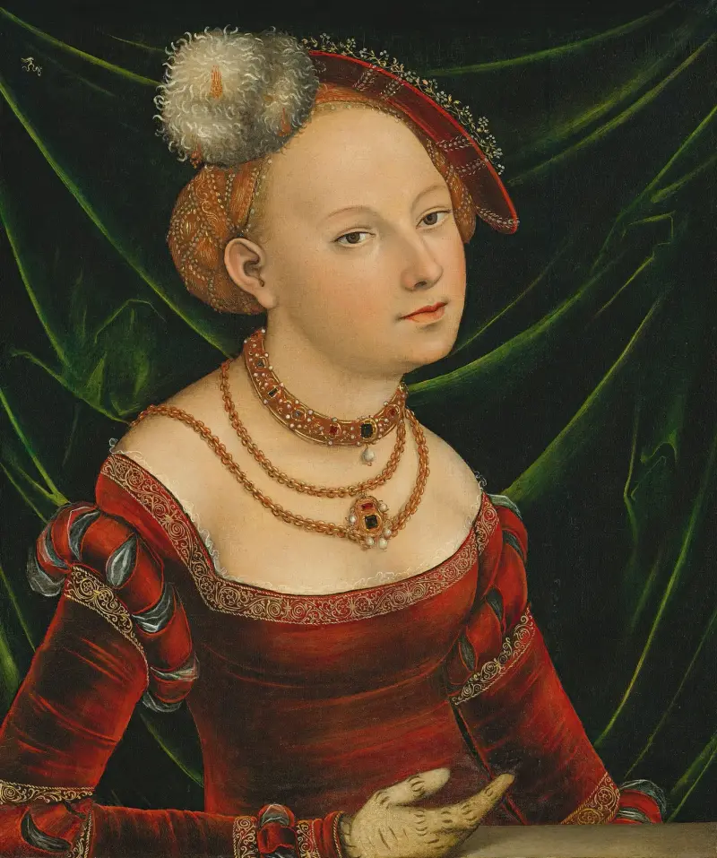 Portrait Of A Woman av Lucas Cranach the Younger