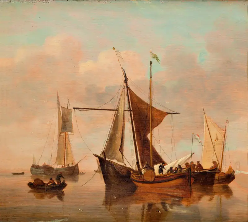 Stilla sjö av Willem van de Velde the Younger