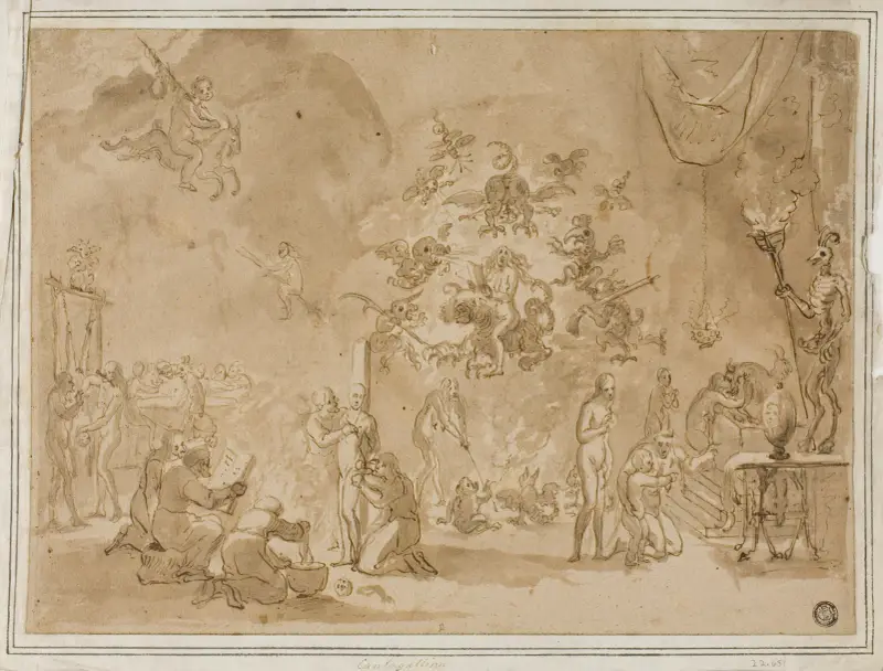 Scen med häxkonst och djävulsdyrkan av David Teniers The Younger