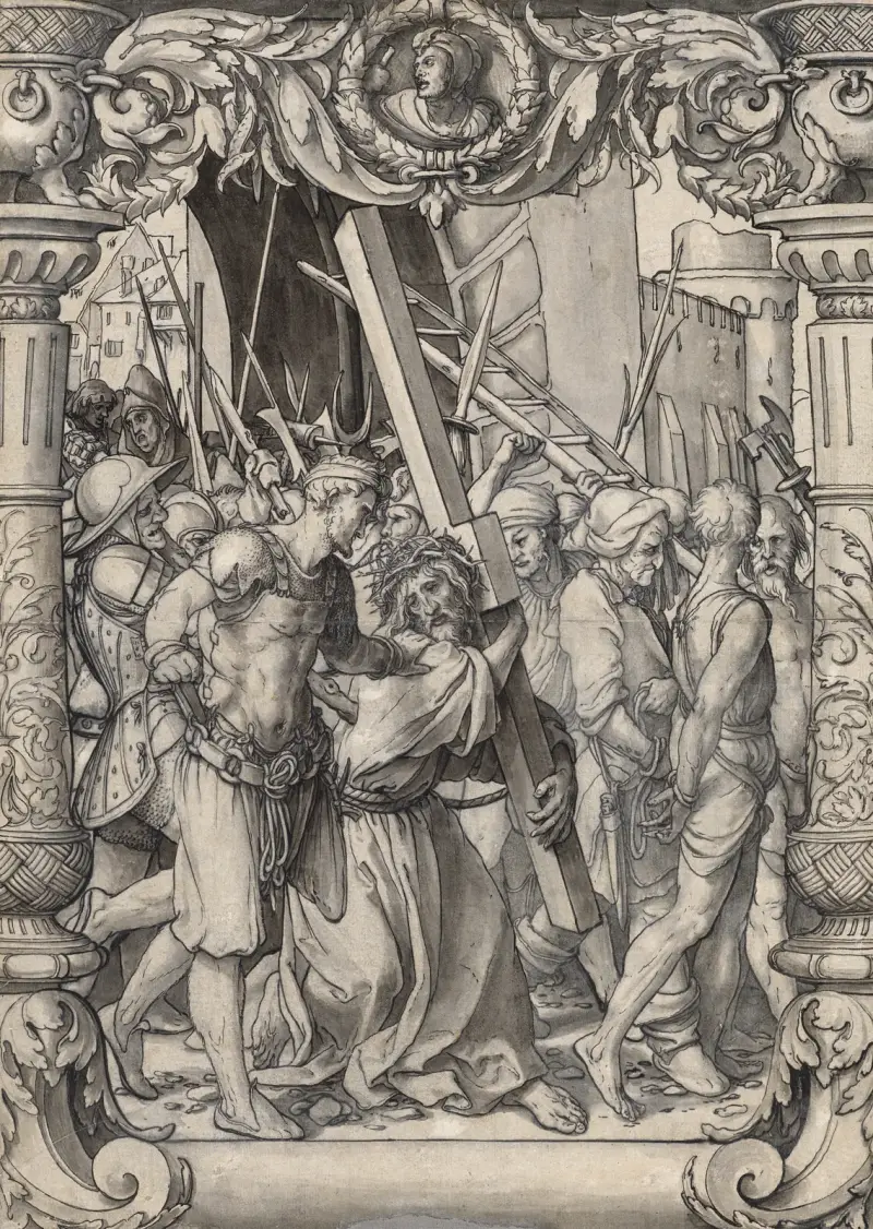 Scheibenriss mit der Kreuztragung Christi av Hans Holbein The Younger