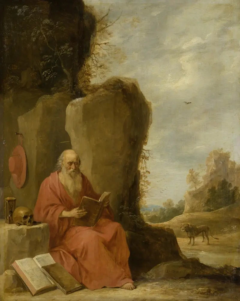 Hieronymus i öknen av David Teniers The Younger