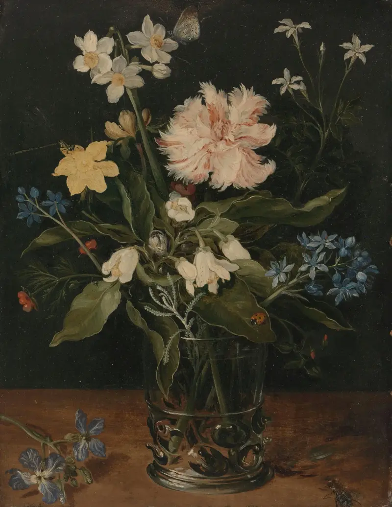Stilleben med blommor i ett glas av Jan Brueghel the Younger