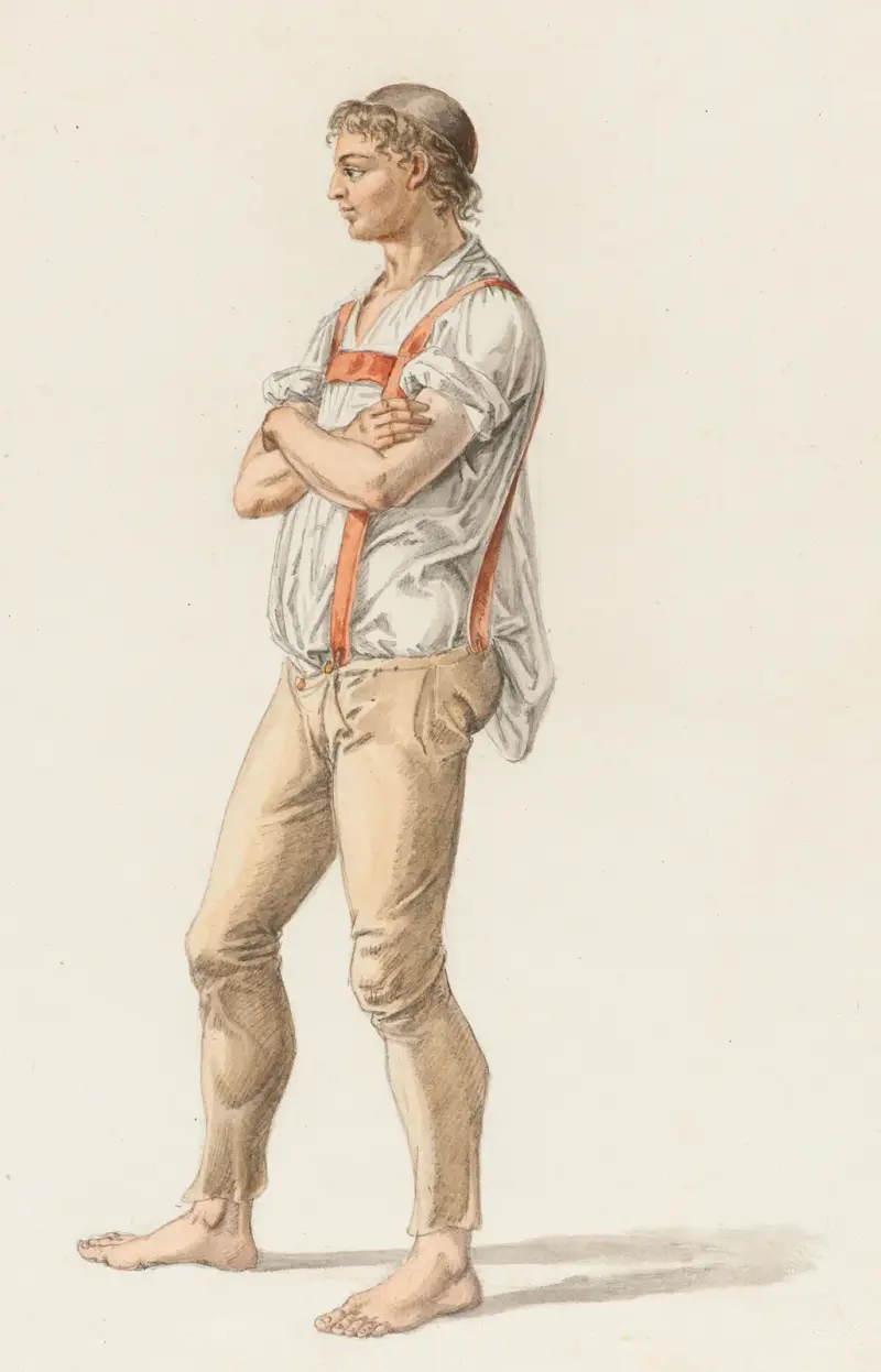 Studie av en ung bonde av Gabriel Lory the Younger