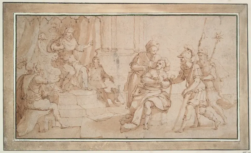 The Blinding of Zaleucus of Locri av Frans Francken the Younger