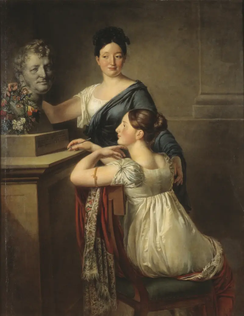 The Demoiselles Charlotte Jeanette and Anne Sofie Laurent av Per Krafft the Younger