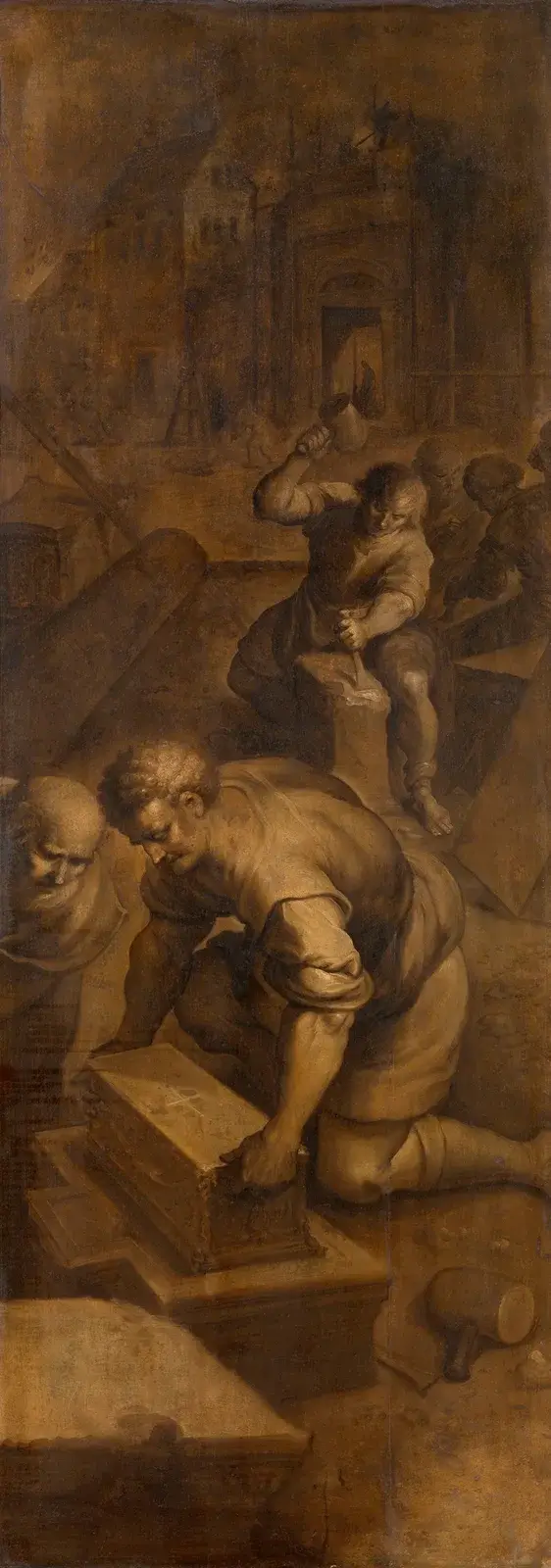 De fyra kronade martyrerna i arbete av Frans Francken the Younger