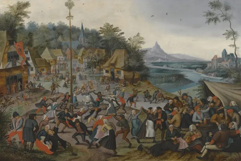 The Kermesse Of Saint George With The Dance Around The Maypole av Pieter Brueghel The Younger