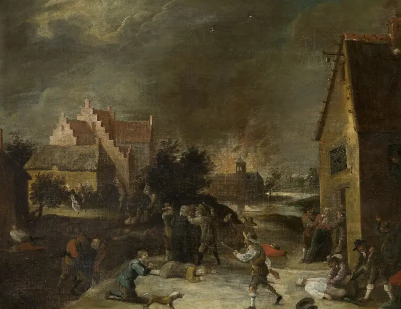 Plundringen av en by av David Teniers The Younger