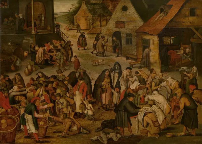De sju barmhärtighetsgärningarna av Pieter Brueghel The Younger