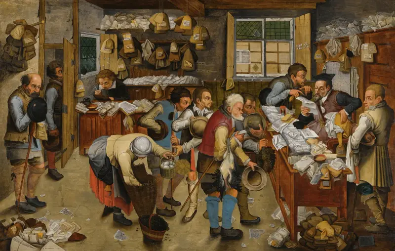 Das Büro des Dorfnotars von Pieter Brueghel The Younger